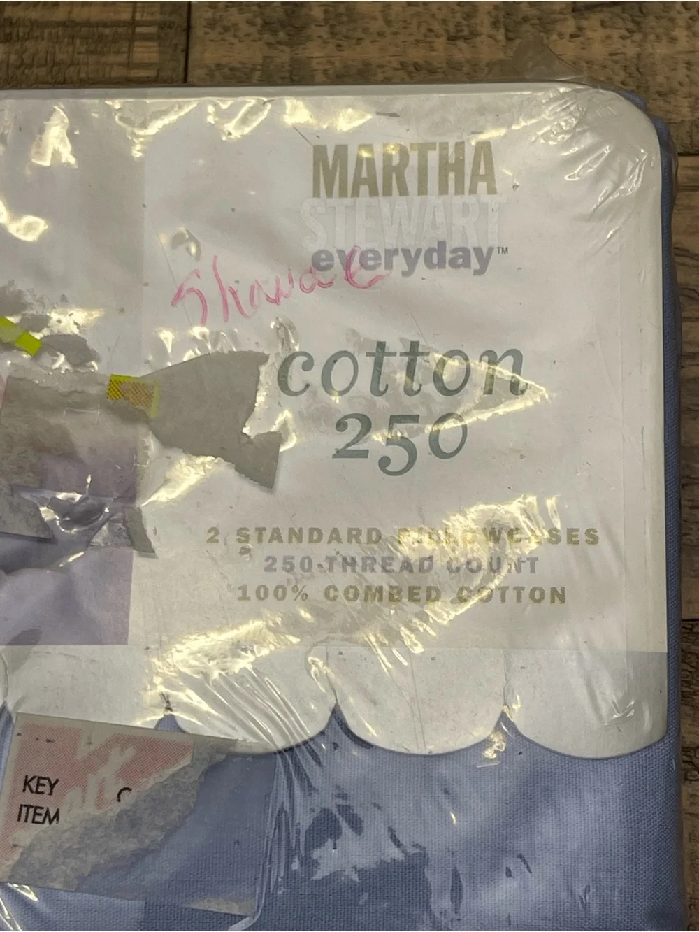 VTG Martha Stewart Everyday Light Blue Scalloped Pillowcases 250TC 100% Cotton